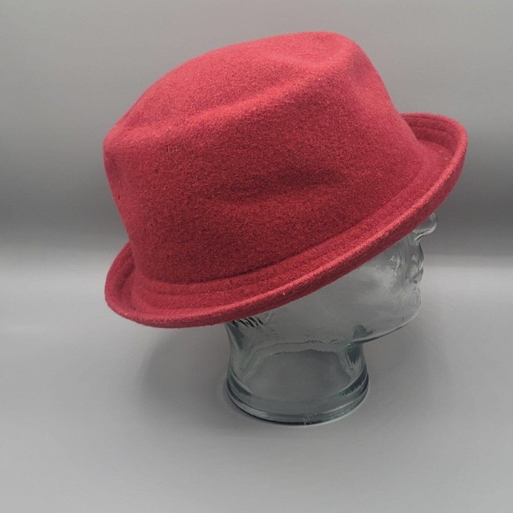 Kangol Mens Wool Mowbray Red Velvet Hat Size Medium RN# 68438 Pork Pie Hat Clean - Picture 7 of 12